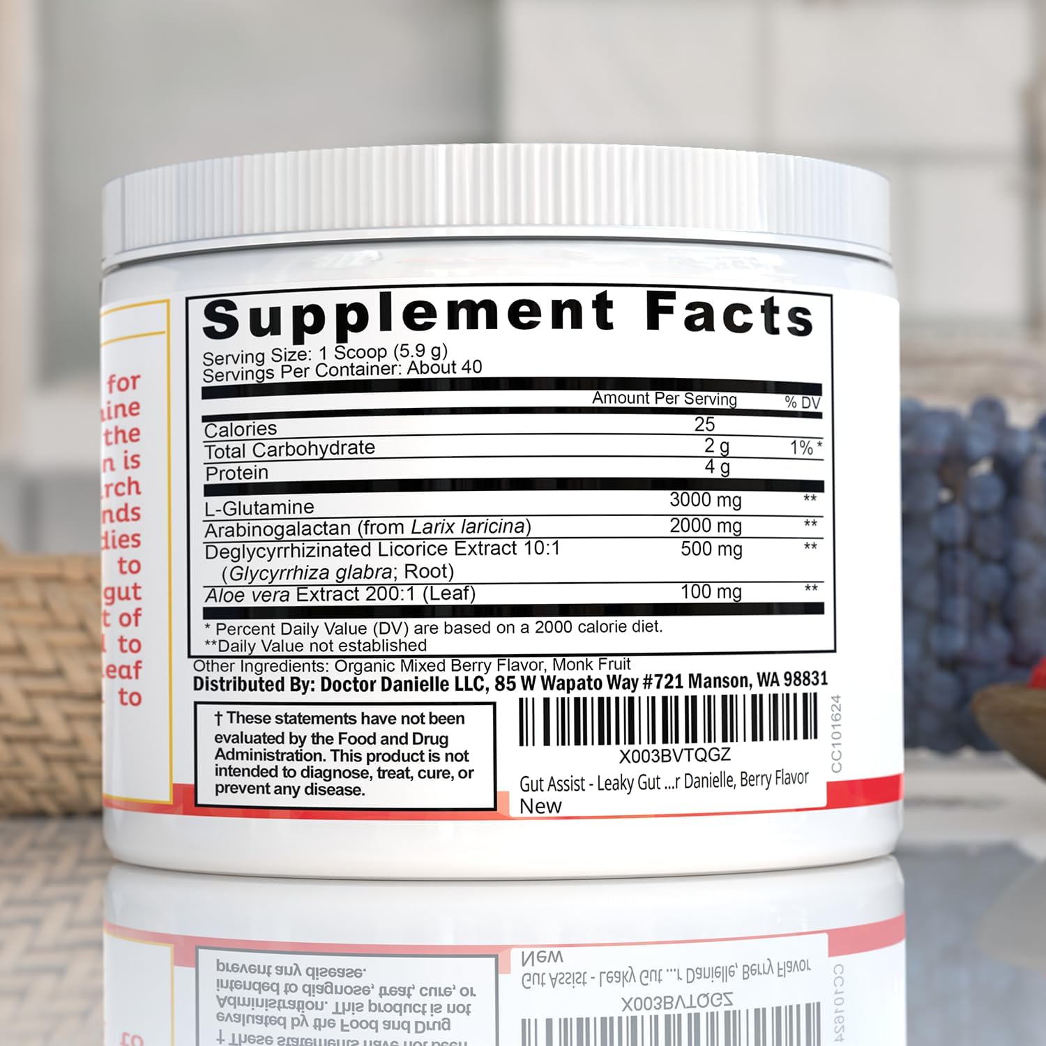 Doctor Danielle Leaky Gut Support Powder | L-Glutamine Gut Lining Formula | Gut Assist by Dr. Danielles, Berry - Image 6