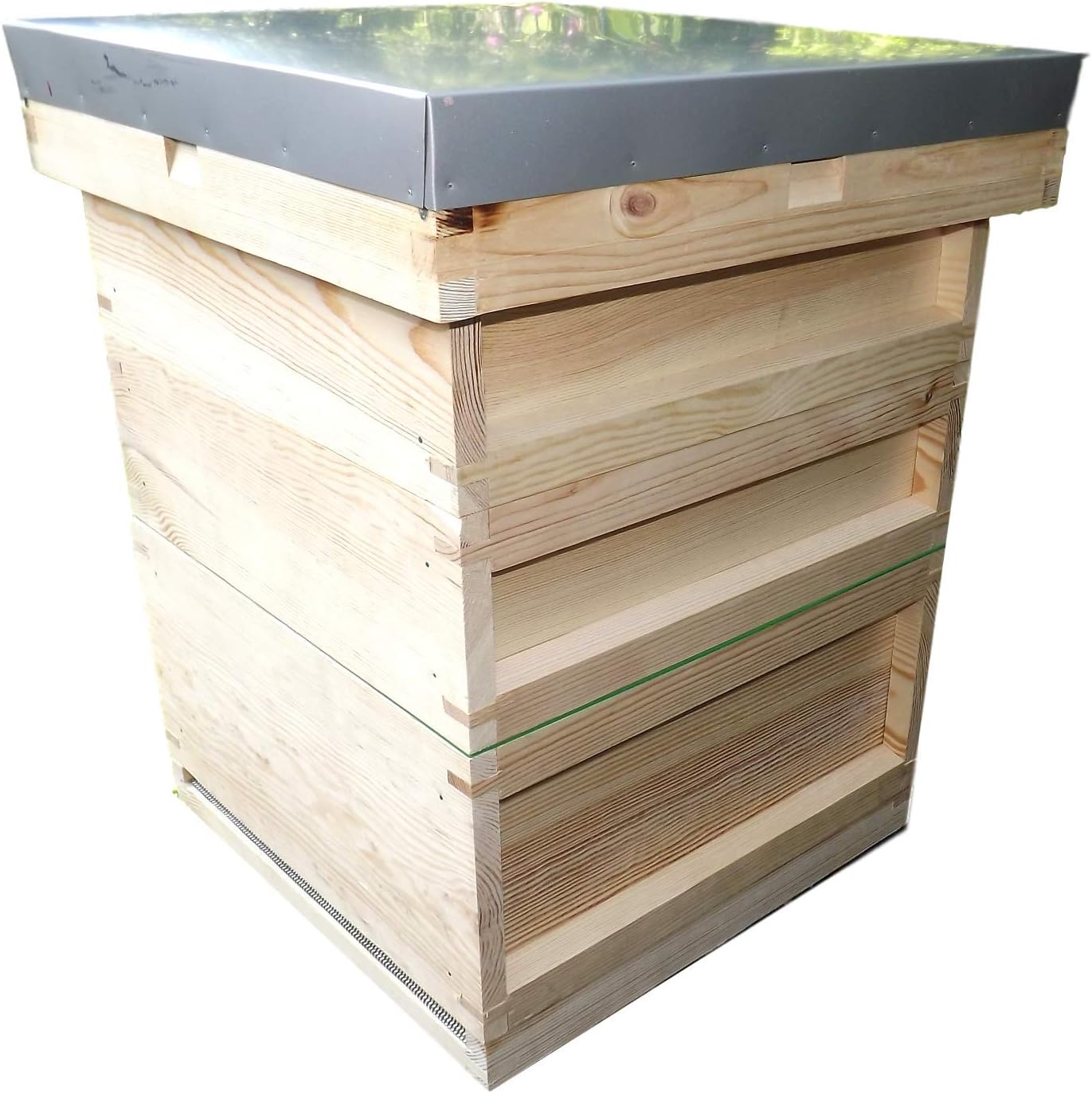 Ltd - Beehive with Two Supers - British National - Solid Pine - Deep Roof and Deep Open Mesh Floor and removable Varroa Tray