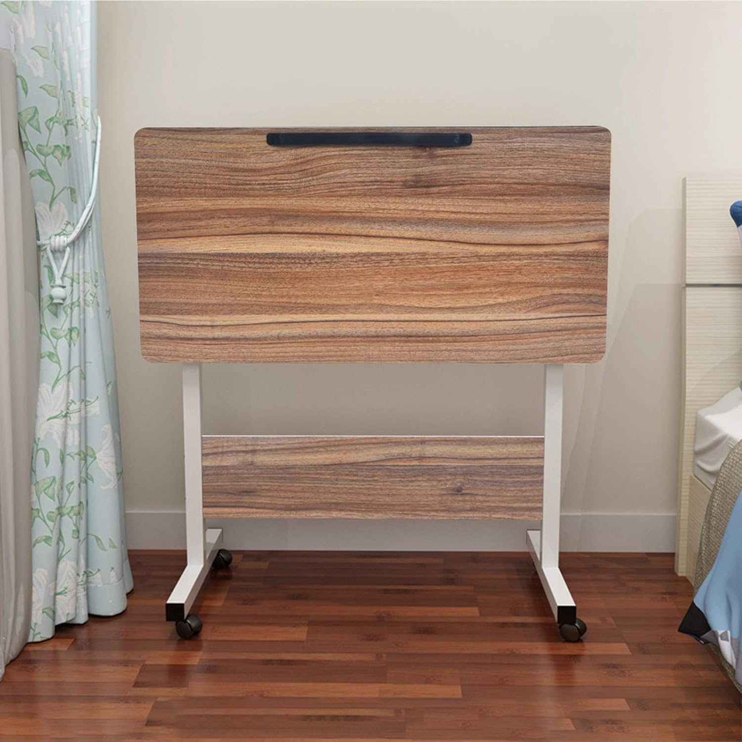 Height Adjustable Side Table (21.67-28.76 Inch), Sofa Table with Wheels, Lifting Laptop Desk for Bed, Rolling Laptop Table, Mobile Desk for Home Office/Hospital (US Stock) (Khaki) : Electronics