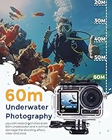 Vista 4 de Waterproof Housing Case with Dive Filters for DJI Osmo Action 5 Pro/4/3, Support 60 m/197 ft Deep Diving, Underwater Case with High Transmission