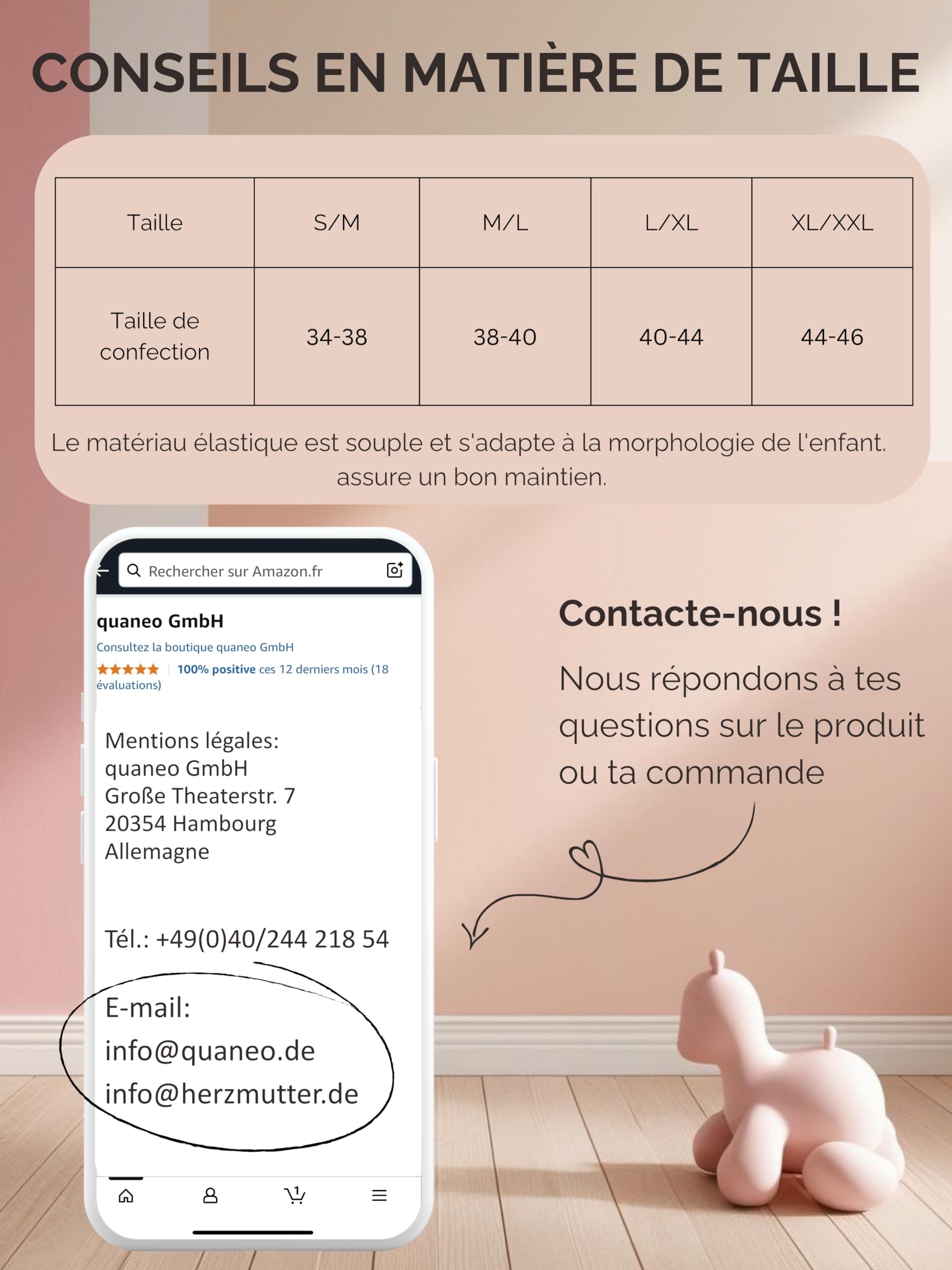 Herzmutter Culotte Grossesse - Slip pour Le Ventre - sous-vêtements Maternité - Contrôle Ventre - Taille Haut - sans Couture - Femmes Enceintes - Extensible - Lot de 2 & 3-5830
