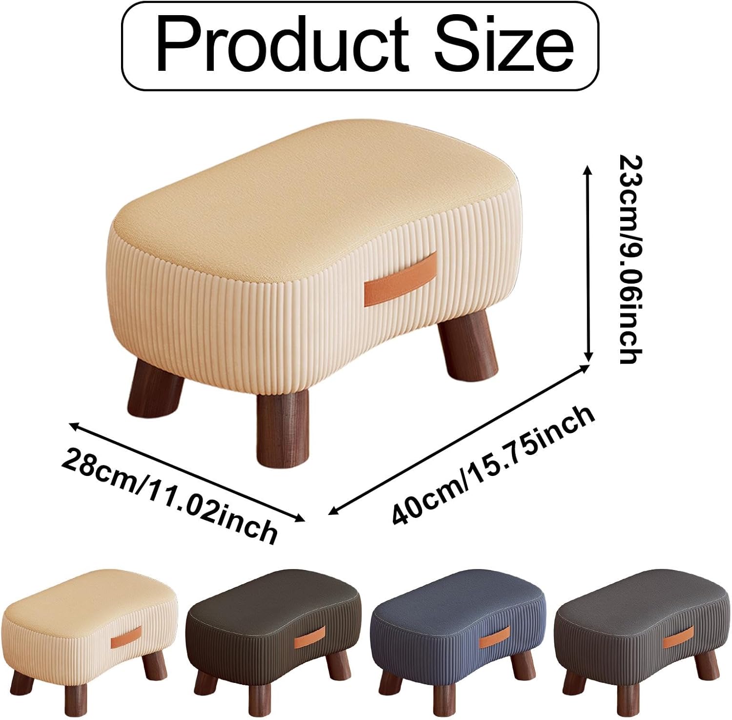 Yajuyi 小さなフットスツール フットレスト オットマン 脚付き クリエイティブ 安定 パッド入りシート フットスツール ハンド