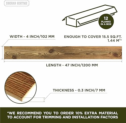 Miniatura 32 de Tablas Shiplap para pared, tablones de madera recuperada para decoración rústica, juego de 12 tablones de madera de granero (32 x 4 x 0.3 pulgadas)