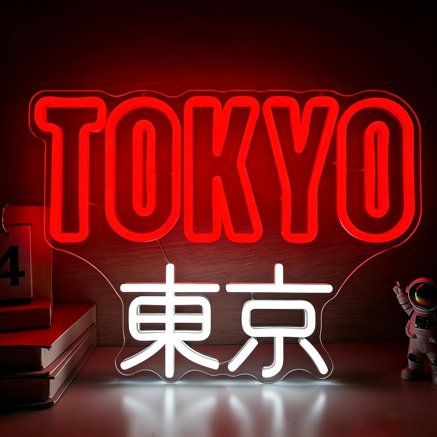 Tokyo Panneau néon japonais à LED pour salle de jeux alimenté par USB - Art japonais Kanji pour chambre à coucher, bar, grotte d'homme, cadeau pour amis