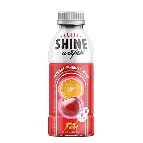 Miniatura 8 de ShineWater - Bebidas con vitamina D y electrolitos de melocotón y mango, pack de 12, agua saborizada sin azúcar con magnesio, zinc y antioxidantes,