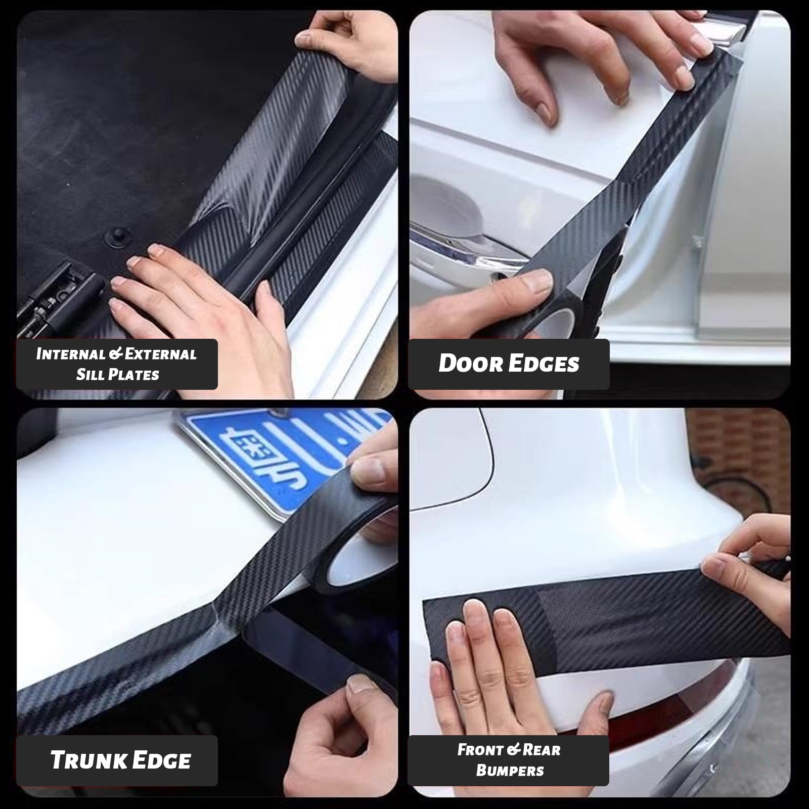 Pellicola 5D carbonio antigraffio per auto 30 x 100 cm 3 m parasole portiere parachoc adesivo forte