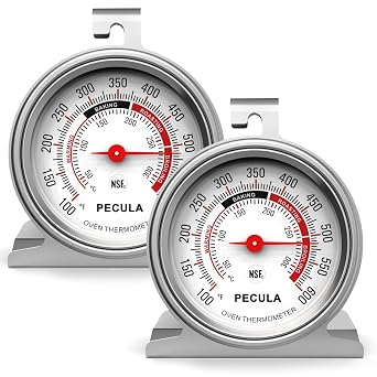 2 Pack Oven Thermometer 50-300C/100-600F, Instant Read Stainless Steel Kitchen Cooking Oven Temperature Gauge for Baking and Chef Use
