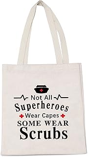 LEVLO Nursing Gift Rn Tote Bags Not All Superheroes Wear Capes Shopping Bags Nurse Dt Tote Bags Nurse Appreciation Bags (Not All Superheroes Wear Capes)