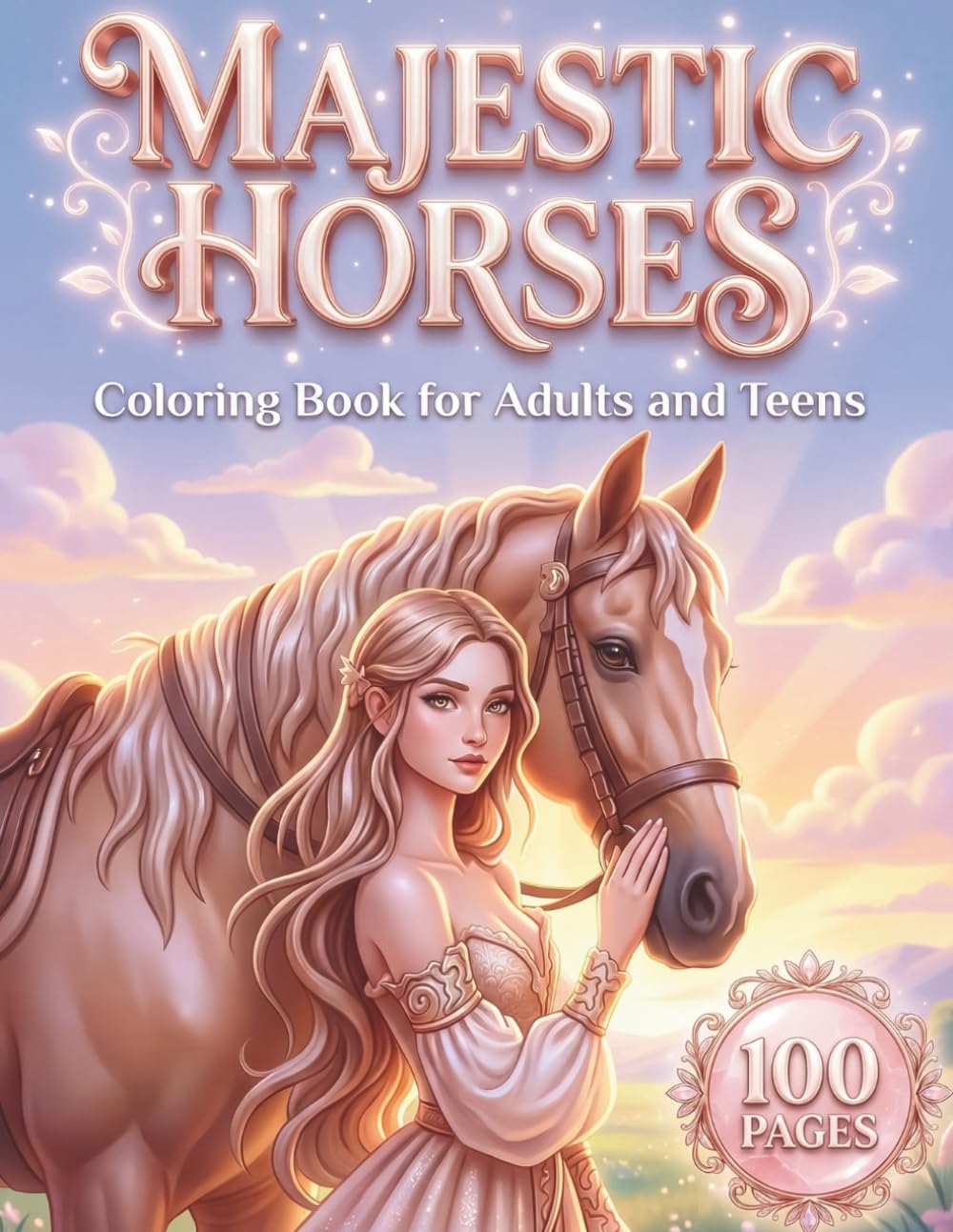 Majestic Horses: A Beautiful Coloring Book for Adults and Teens with 100 Pages featuring Majestic Steeds, Cute Ponies, and Equestrian Scenes for ... and Relaxation (AuraColorLab Nature Series)