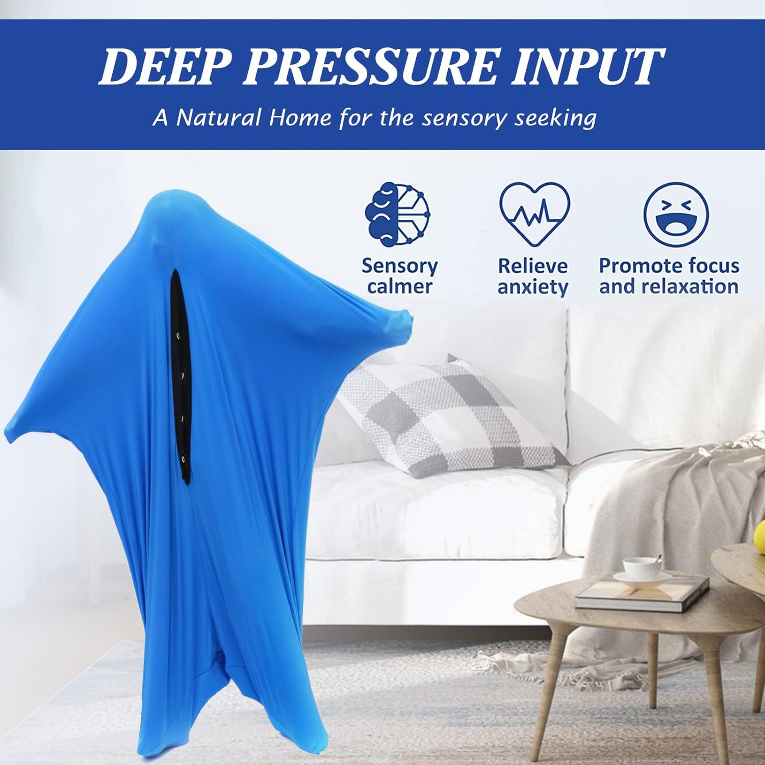 Tuxepoc Sensory Body Sock for Kids, Full-Body Wrap, Stretchy Body Sox, Relieve Stress, Autism, Anxiety (S(42"x27"Height 89-115CM)) - Image 4