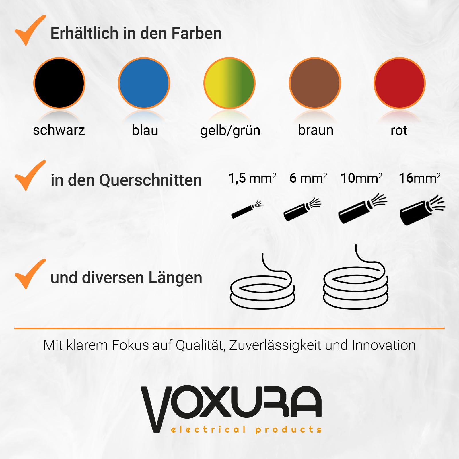 H07V-K 16 mm² schwarz 10 Meter Aderleitung flexibel PVC Einzelader