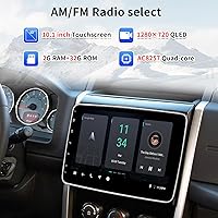 Vista 2 de 10.1 pulgadas universal Android 11 DIN Estéreo de coche capacitivo ajustable IPS pantalla táctil 2G RAM + 32G ROM con unidad principal de navegación