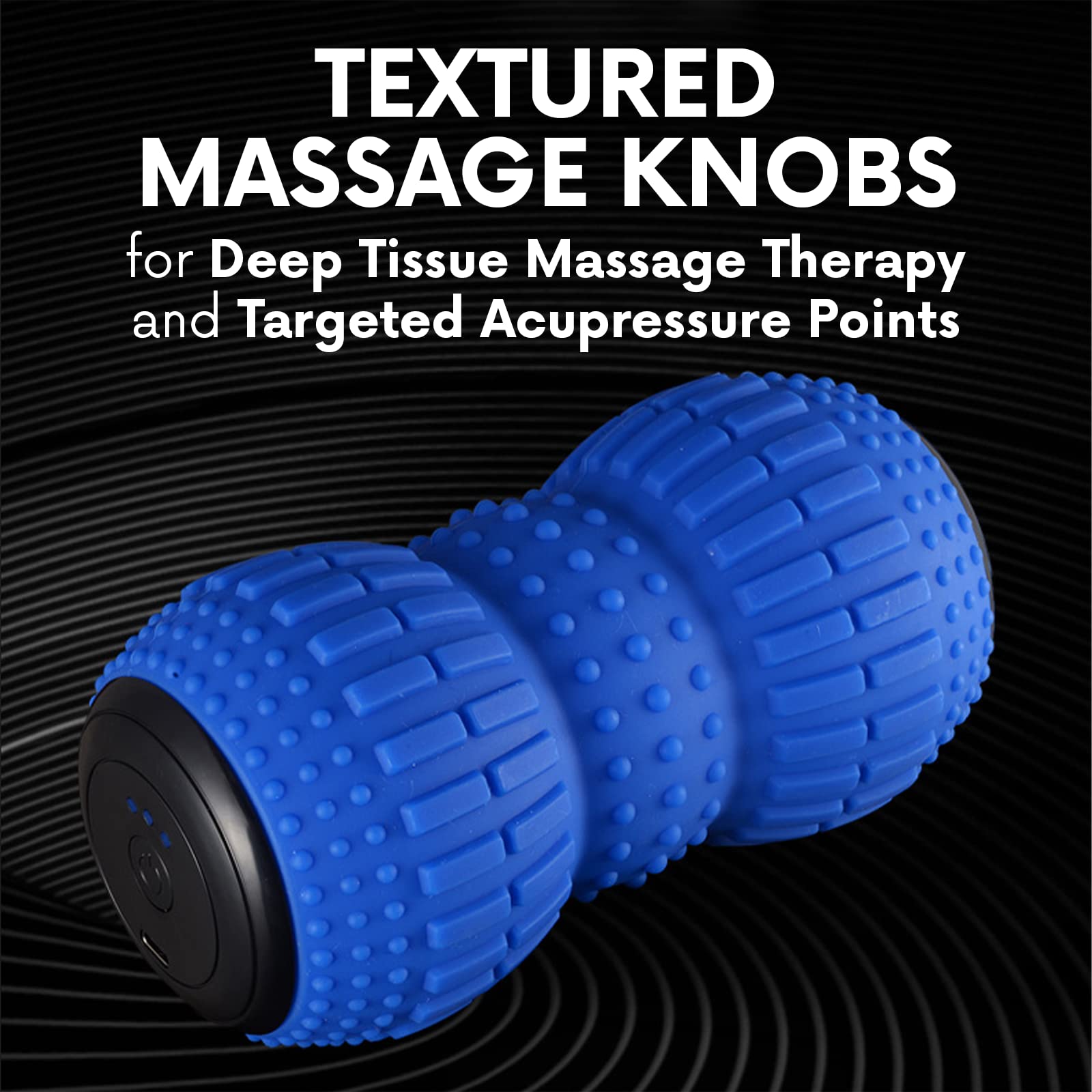ZeenKind Bola de masaje vibradora de maní con 4 velocidades de masaje, terapia de punto de activación de tejido profundo para liberación miofascial y recuperación muscular, masajeador de rodillo de