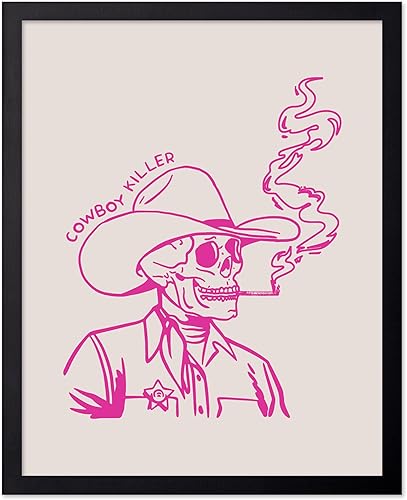 Miniatura 57 de Poster Master Póster con texto en inglés "You've Yeed Your Last Haw", estampado retro de vaquero rosa, arte occidental, arte moderno, arte del