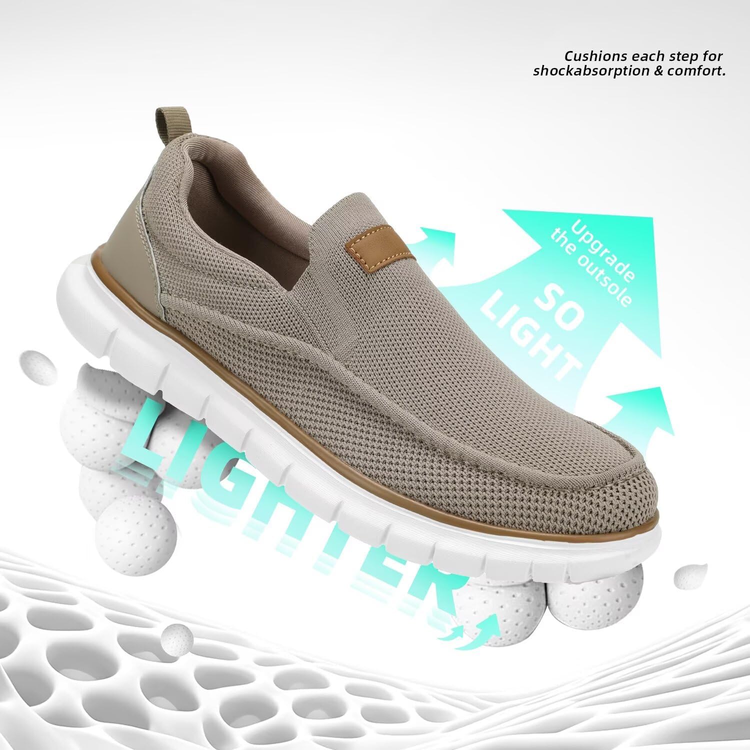 Mens Casual Slip On Loafers Boat Shoes Fashion Mesh Lightweight Oxfords Walking Slip in Sneakers Workout Soft Sole - Image 4