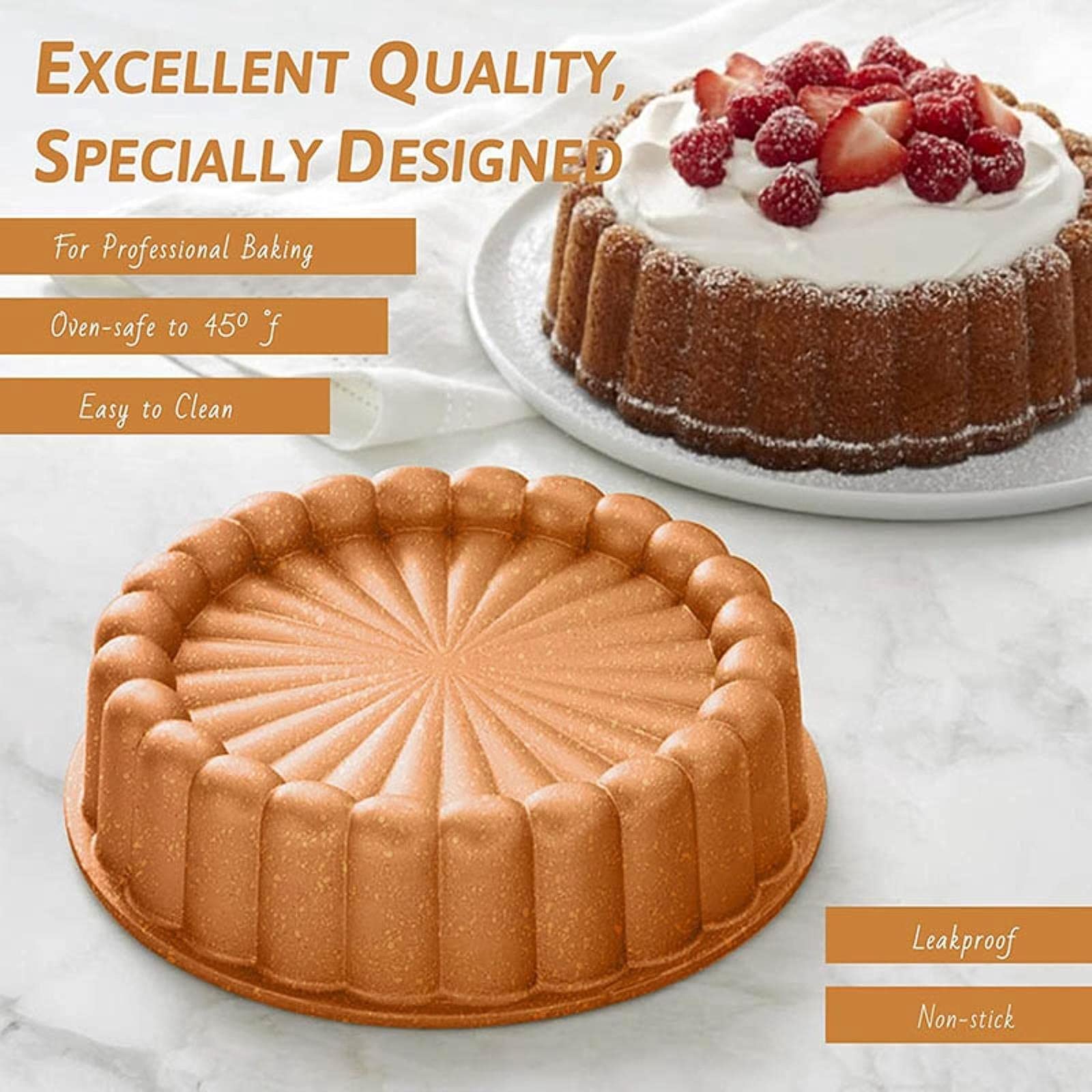 Jojomino Moule à gâteau Charlotte - 4 couches - Revêtement anti-adhésif - En fonte d'aluminium - Fermeture - 11 B