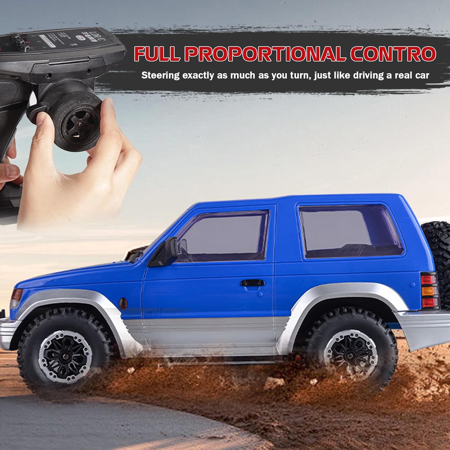 1/14 RC Rock Crawler 4X4 LD1297 4WD Off Road Truck, 2.4G RC Climbing Car RTF Full Proportional Vehicles with LED Lights Hobby Toys for Adults