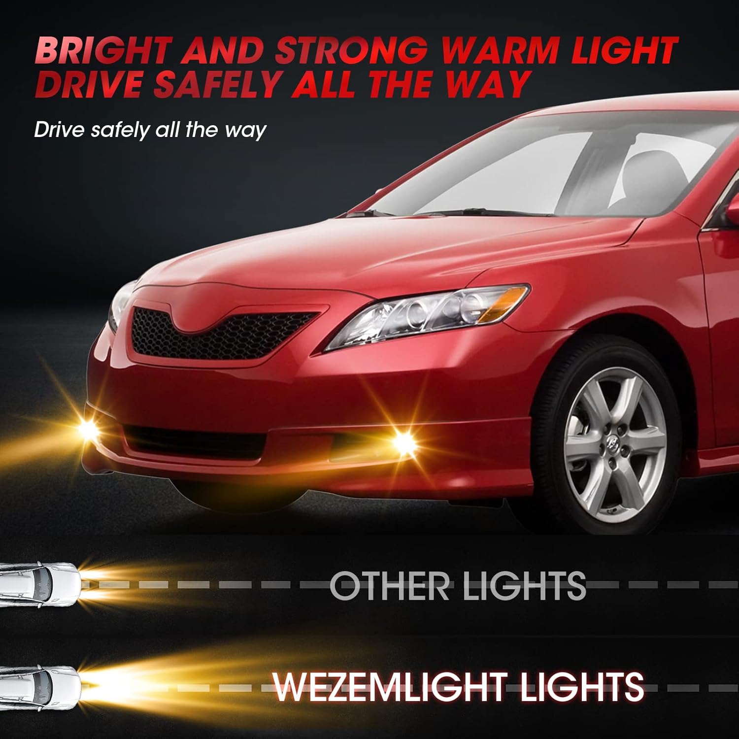 Fog Lights Assembly Replacement For 2007 2008 2009 Toyota Camry With Halogen Bulbs Included Switch And Wiring Kit(Clear Lens