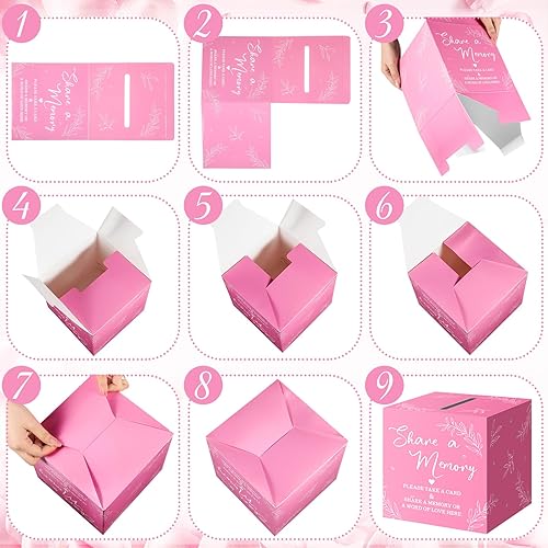 Miniatura 7 de Pajean 50 tarjetas de memoria para colecciones de vida, caja de tarjetas de memoria para ideas de invitados, funeraria, graduación, boda, despedida