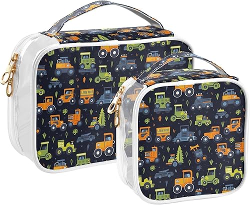 Kawaii Car Trucks Clear Toiletry Bag for Traveling,2 Pack Makeup Cosmetic Bag with Zipper,Travel Bag for Toiletries,Travel Essentials 21214873