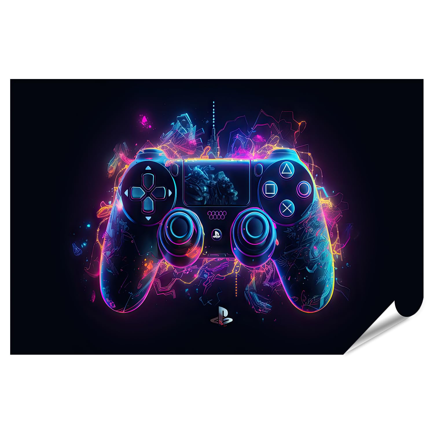 islandburner Prime XXL - Póster luminoso con mando de videojuegos, imágenes de alta calidad, impresión fotográfica