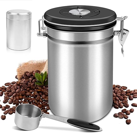 Coffee Canister Airtight,Shayson Stainless Steel Container for 635g/22