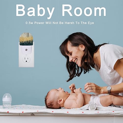 Miniatura 5 de AOWULA Luz nocturna con cubos degradados negros y grises, luces nocturnas enchufables a la pared para dormitorio de niños y niñas, lámpara LED