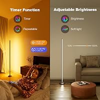 Buyya 165,5 cm LED álló lámpa RGB távirányítóval, app vezérléssel, színváltó, dimmelhető, zeneszinkron 5