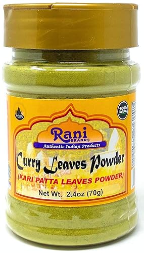 Miniatura 10 de Rani - Polvo de hojas de curry (Kari Neem Patha) de especias indias de 12.3 oz (350 g) Tarro de PET  Todo natural  Vegano  Apto para gluten  Sin OMG