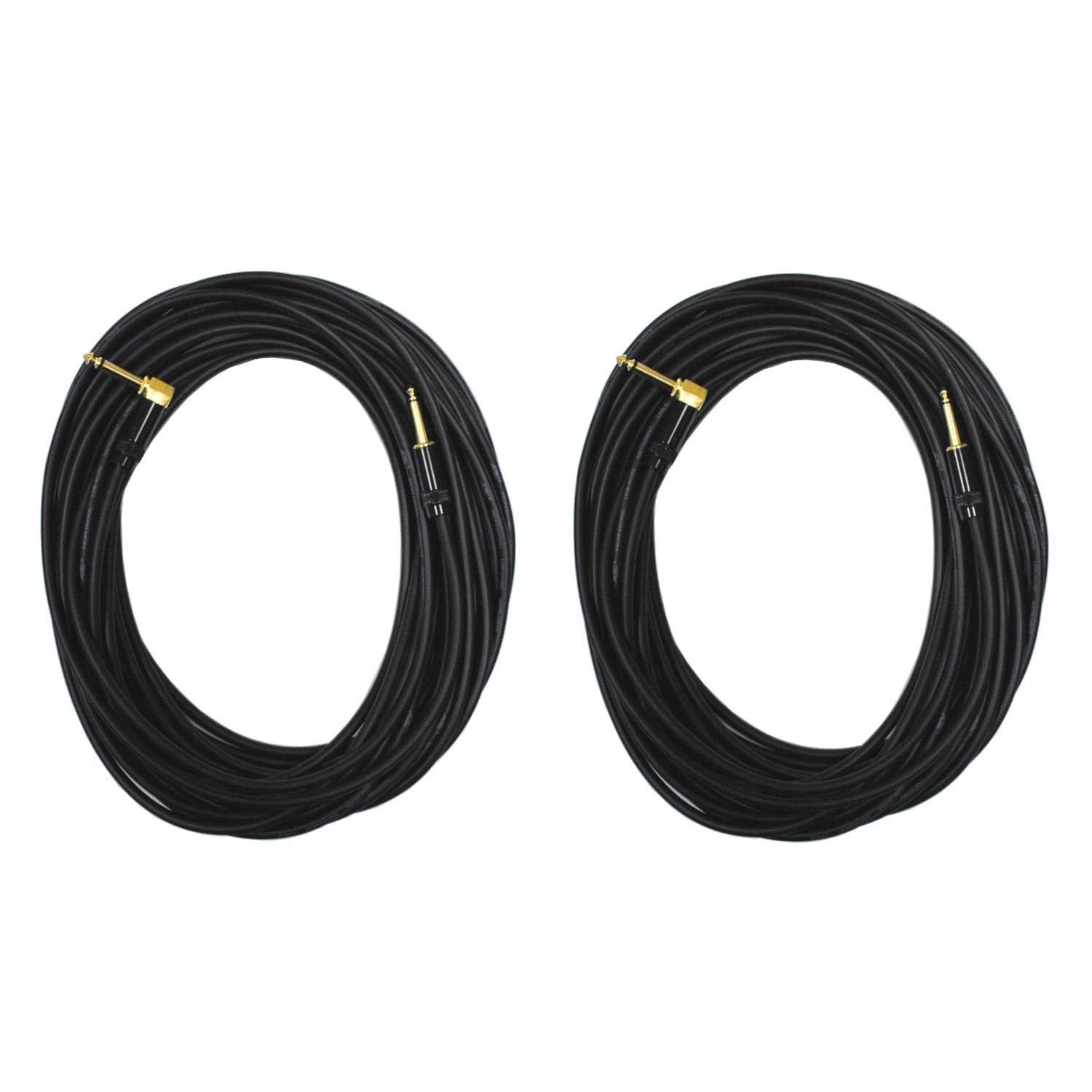 Audio 2000s E28150P2 1/4" TS Right Angle to 1/4" TS 50 Feet PatchCable (2 Pack)