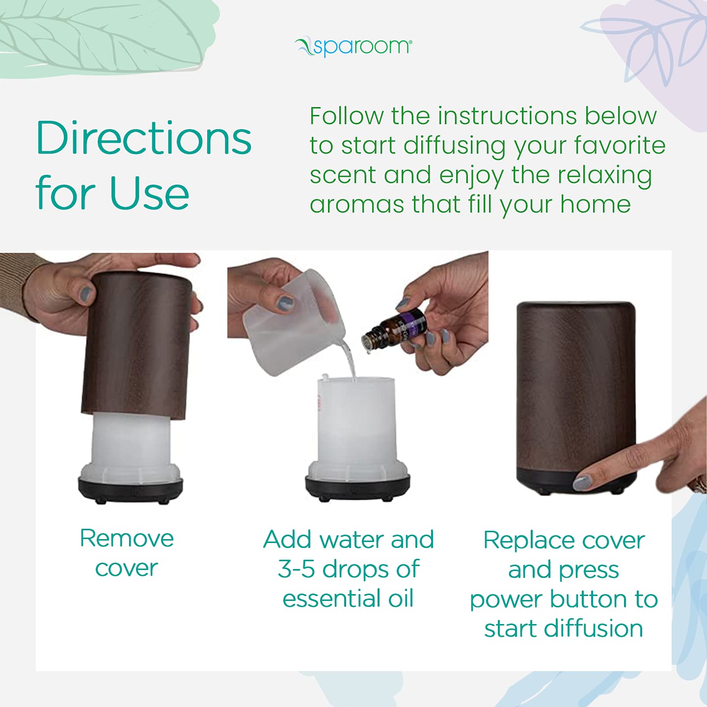 Diffuser operating in a room, illustrating long run time