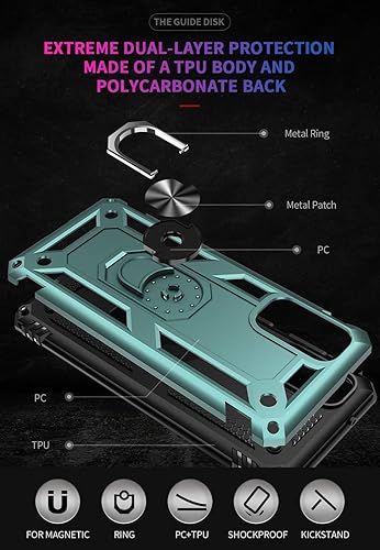 Miniatura 6 de Funda para Samsung S20 FE 5G, Galaxy S20 FE, con protector de pantalla, grado militar 16 pies, funda probada contra caídas con funda protectora