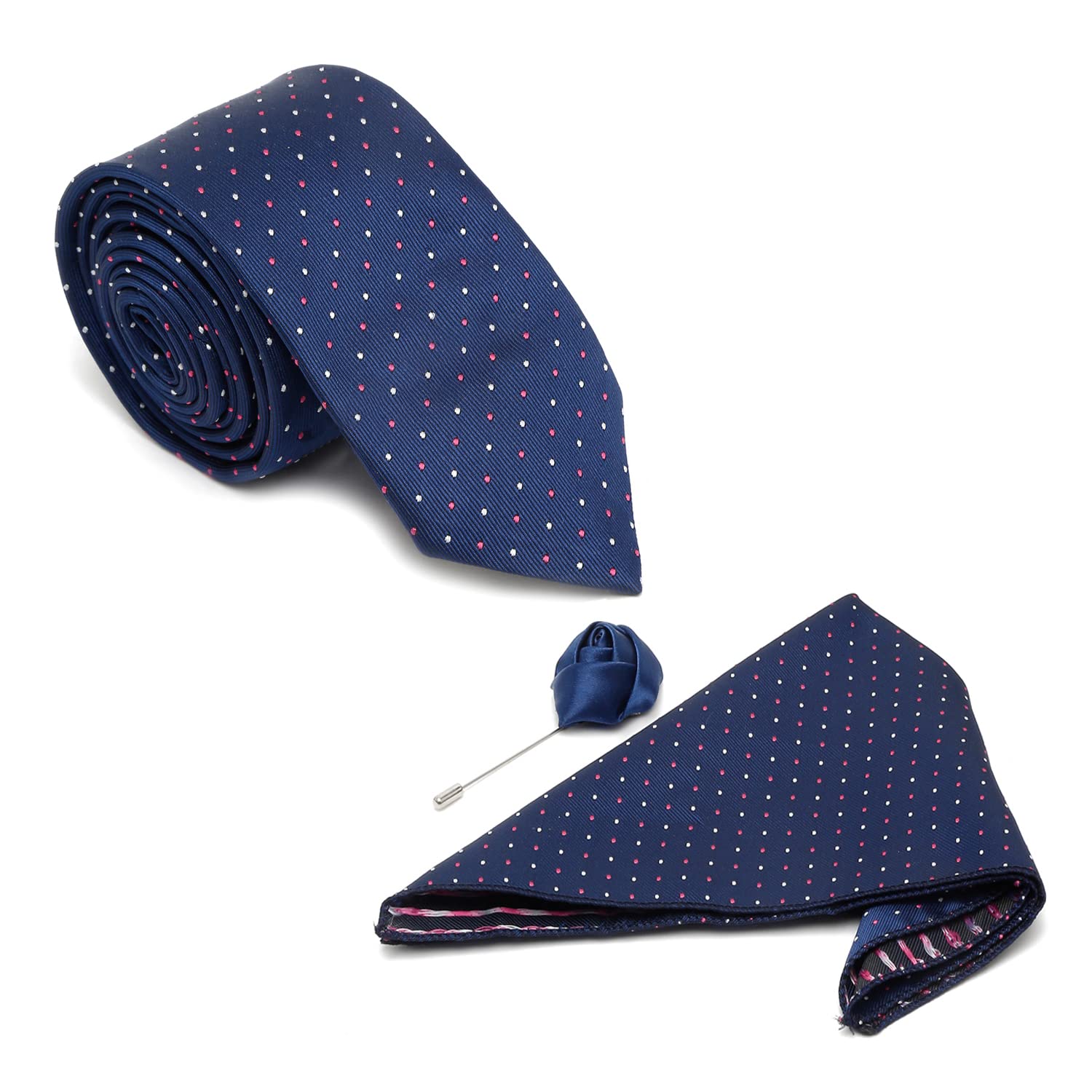 mutaqinoti Mens Silk Necktie Set Incl Pocket Square Brooch American Style Formal Tie Gift Set for Men (TE-BH-#)-picture-50