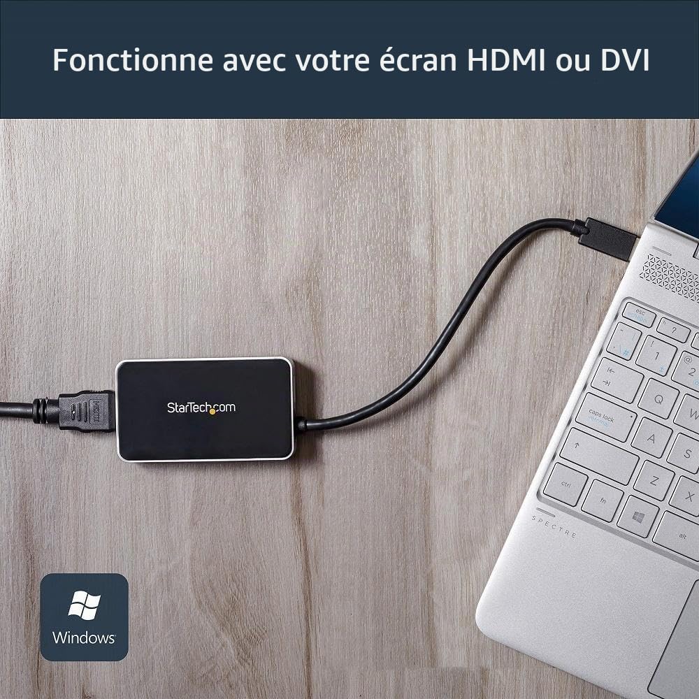 StarTech Adaptateur USB 3.0 vers HDMI avec 1x USB pour Windows (USB32HDEH)