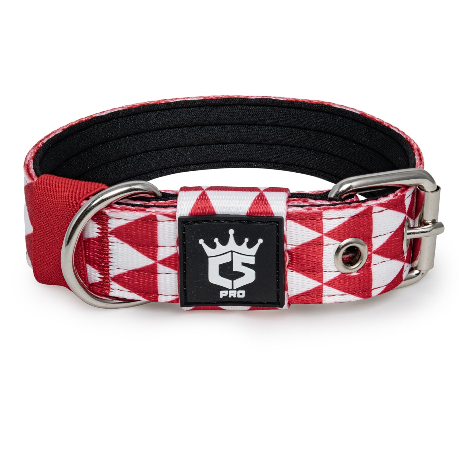 TSPRO Heavy Duty Tactical Dog Collar 1.25" Wide, Padded Dog Collar with Metal Buckle