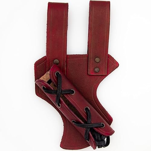 Armory Replicas - Rana de espada de madera de halcón de cuero bovino genuino - Accesorio de soporte ajustable de inspiración medieval LARP Sable