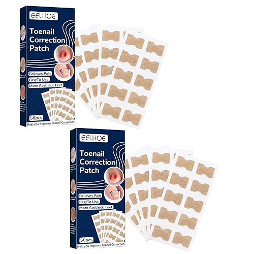 Miniatura 1 de 100 calcomanías correctoras de uñas encarnadas, corrector de uñas elásticas para los pies, relleno de uñas para uñas de los pies, almohadilla de