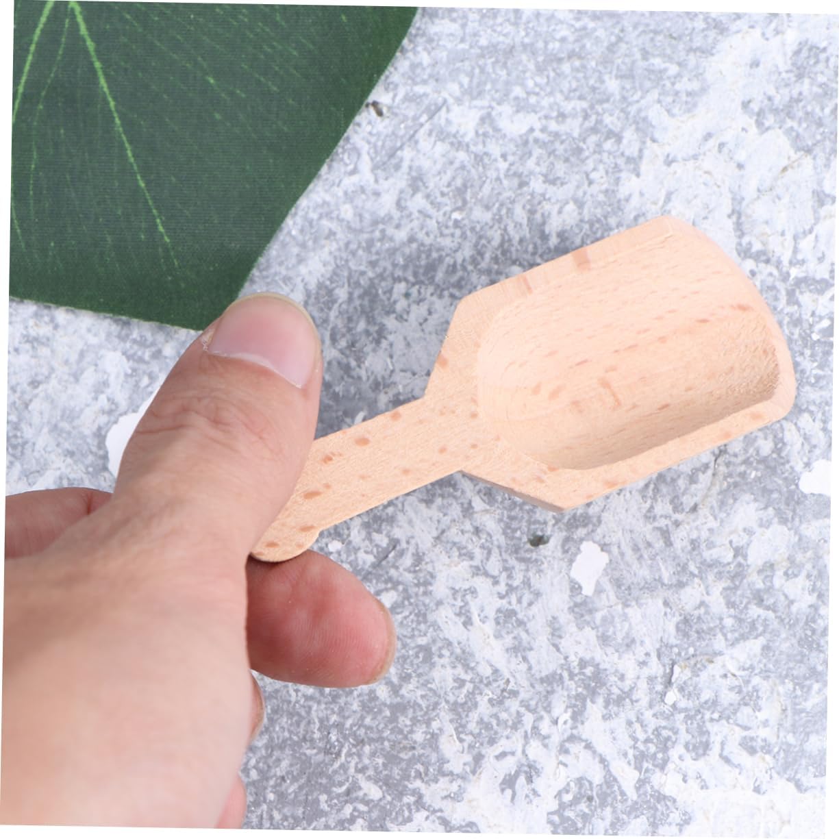 ABOOFAN 60pcs Wooden Salt Scoop Flat Handle Beech Spoon for Teaware Accessories