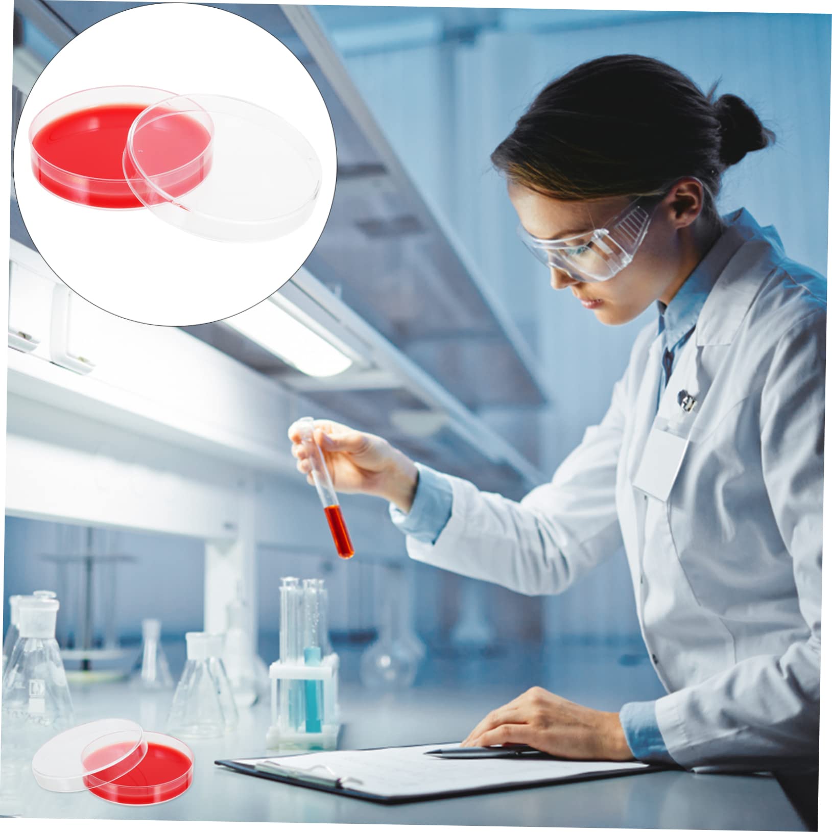 2 Series Medio De Agar Placa De Agar Nutritivo Equipo De Laboratorio Placas De Agar Prevertido Placa De Petri De Laboratorio Educación Física Rojo 10 Piezas*2