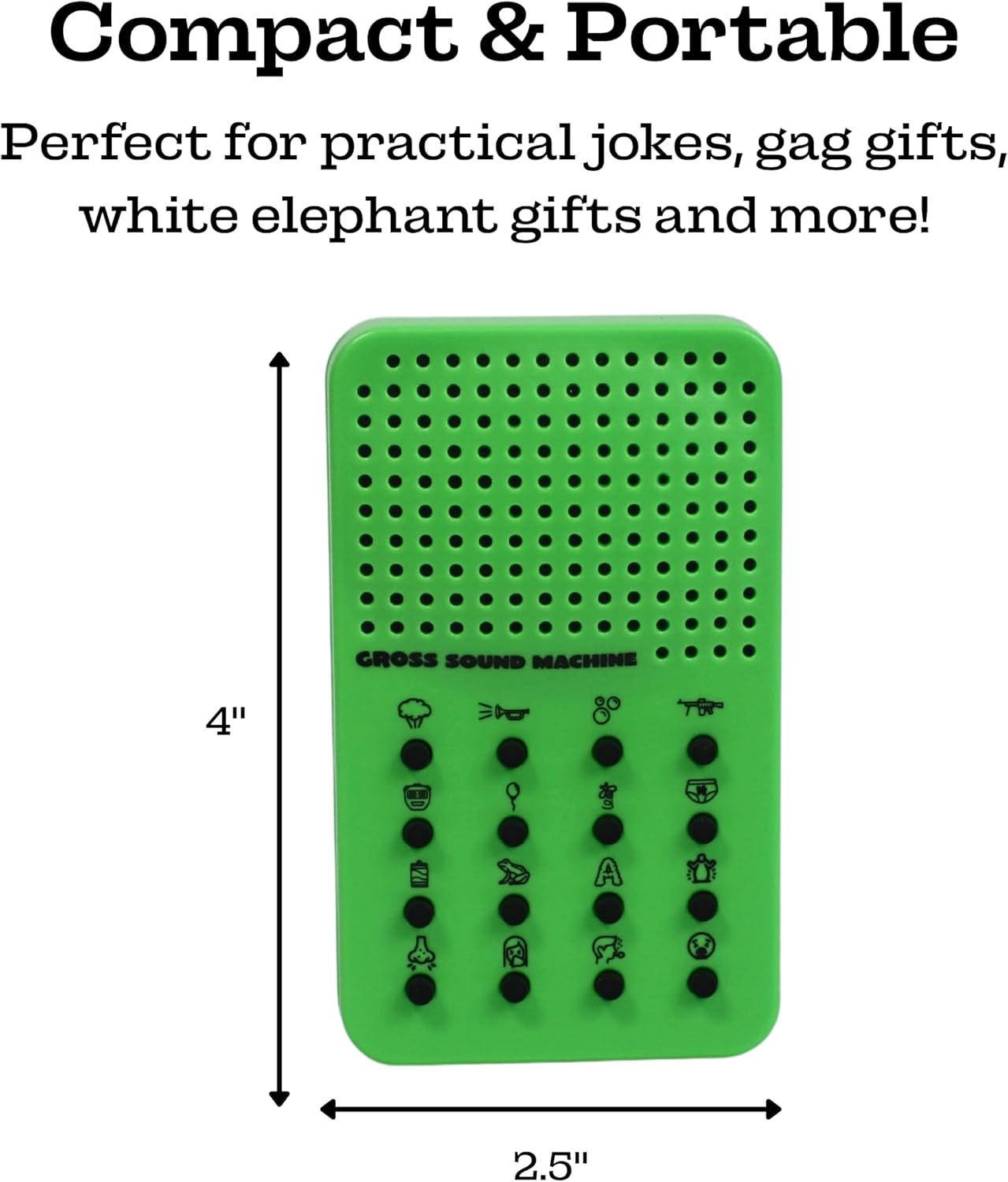 Gross Sound Machine with Farts, Burps, Vomit, Sneeze and Coughing Noises, Portable Electronic Fart Themed For Kids With 16 Effects Practical Jokes Novelty Gag Gift for Friends Family April Fools Day