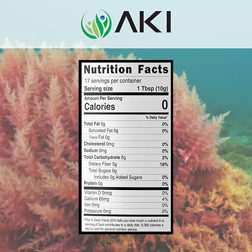 Miniatura 2 de AKI Agar Agar Powder Derived from Red Algae - Added Calcium, Vegan-Friendly - Used in Variety of Recipes such as Jellies, Puddings and Soups