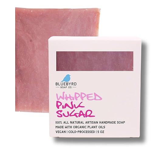 BLUEBYRD Soap Co. Barra de jabón de azúcar rosa batida para niños y adolescentes Jabón dulce con olor a azúcar Jabón artesanal hecho a mano BLUEBYRD Soap Co. Barra de jabón de azúcar rosa batida para niños y adolescentes Jabón dulce con olor a azúcar Jabón artesanal hecho a mano