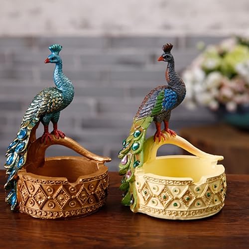 Miniatura 3 de Cenicero de resina de pavo real de alta calidad, creativo en forma de animal, adorno clásico de pavo real, adorno de pavo real para cenizas de pavo
