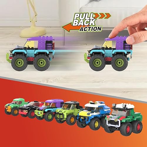Miniatura 2 de TG BLOCKS Monster Truck - Juguete de construcción de micro ladrillos para niños y niñas, juguete de construcción para niños, juguete de construcción