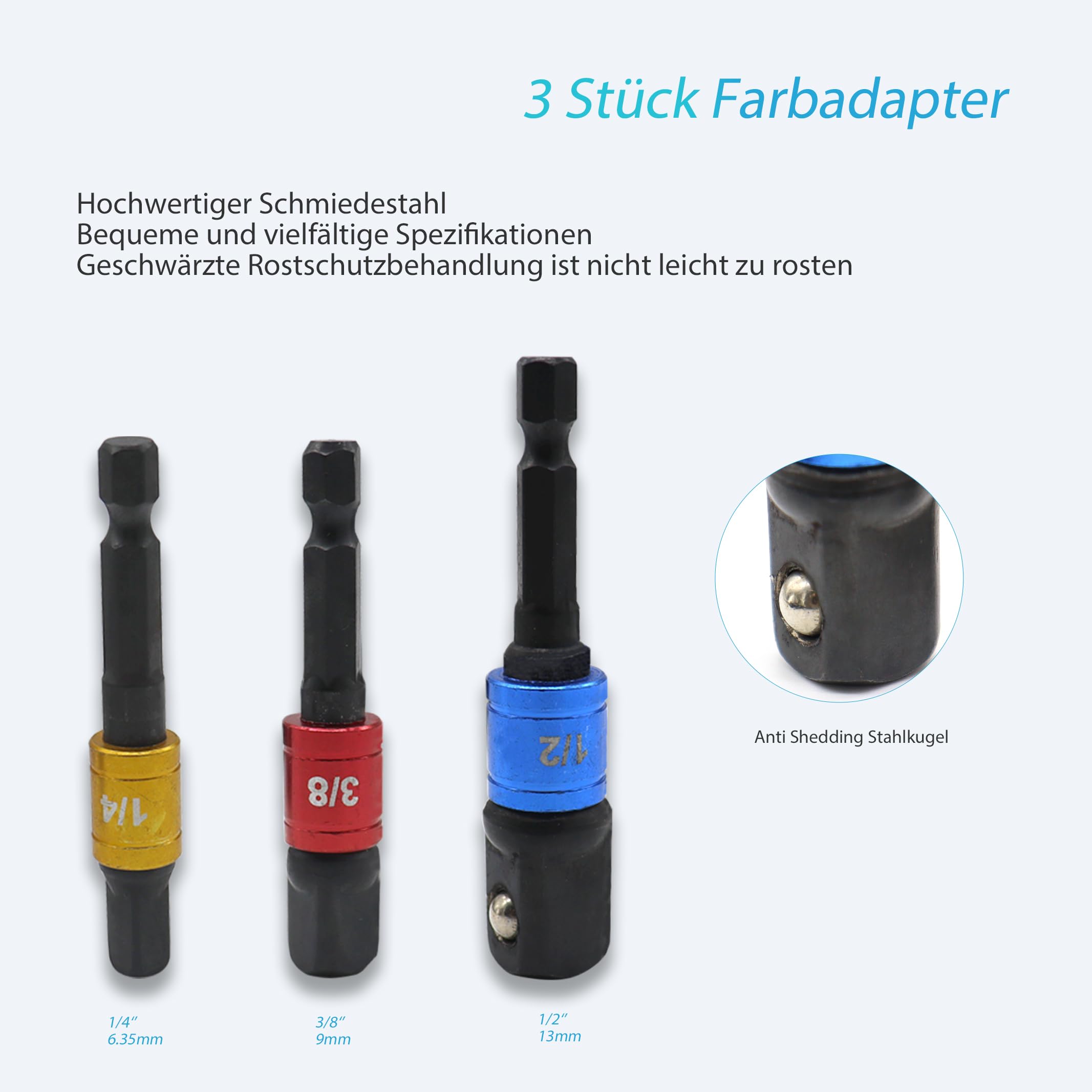 2 Adattatori Da 1/4" Per Trapano - Converti Il Mandrino In Presa Maschio Per Bussole E Utensili