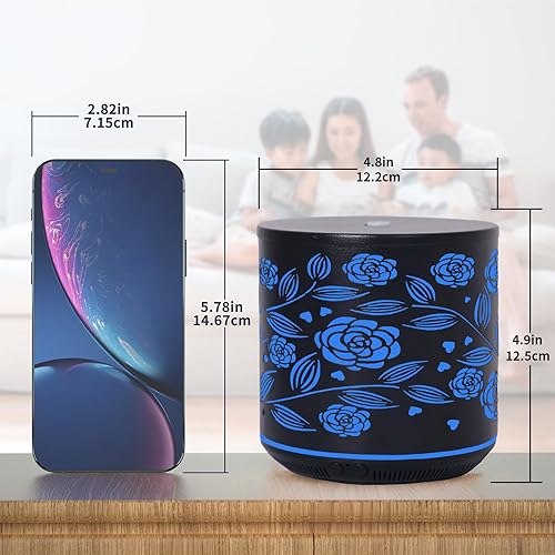 Miniatura 3 de Difusor de aceite esencial de rosa de hierro, difusor de aromaterapia, difusor ultrasónico de aromaterapia con temporizador de función de apagado