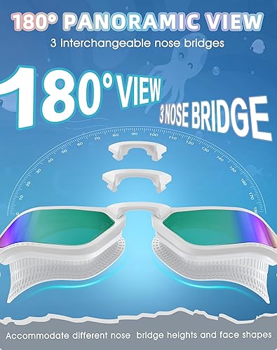 Miniatura 4 de Greatever Elegantes gafas de natación, protección UV400, gafas de natación HD, de visión amplia, antivaho sin fugas, comodidad para mujeres