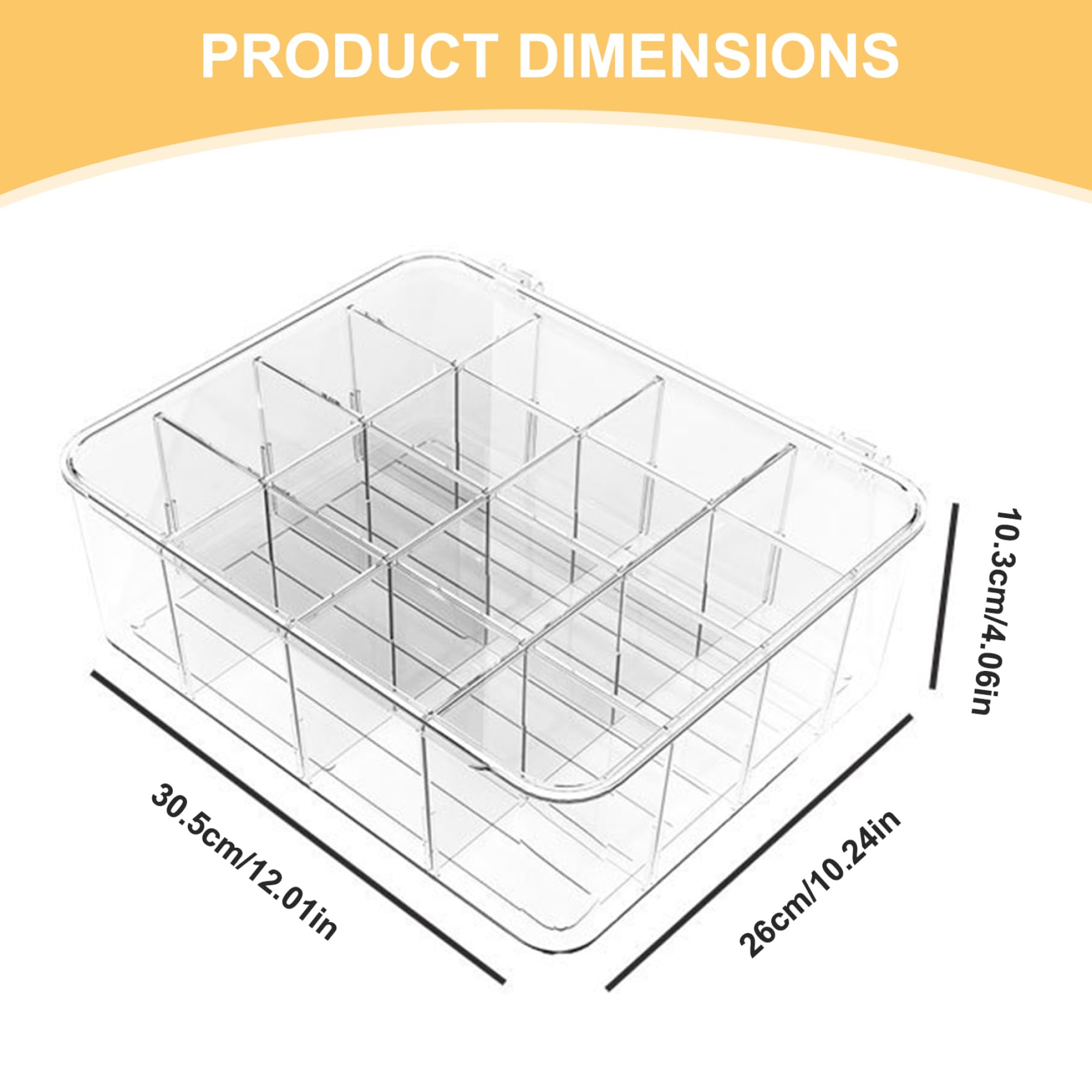 Organisateur de sous-vêtements, 16 Compartiments, Organisateur de sous-vêtements en Plastique Transparent 12x10x4 bacs Rangement empilables pour Soutiens-Gorge, Chaussettes, Foulards