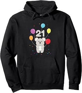 21st Birthday 21 Years Koala Australia Eucalyptus Zookeeper Pullover Hoodie