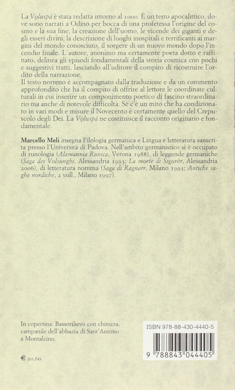 Voluspá. Un'apocalisse norrena. Testo norreno a fronte. Ediz. critica